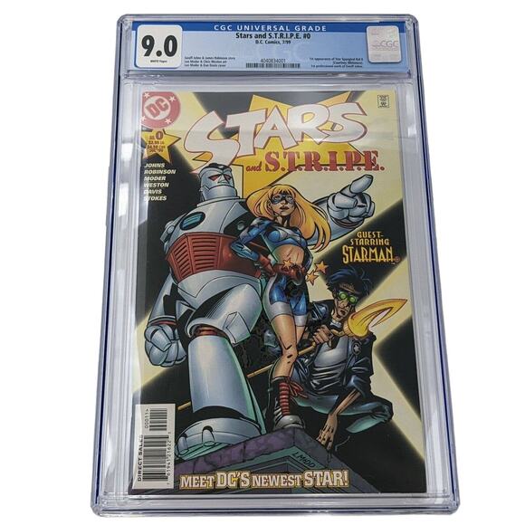 Stars and STRIPE #0 CGC 9.0 DC Comics 1999 Geoff Johns 1st Star Spangled Kid II - Picture 1 of 2